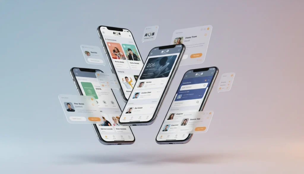 Different types of mobile apps showcase
