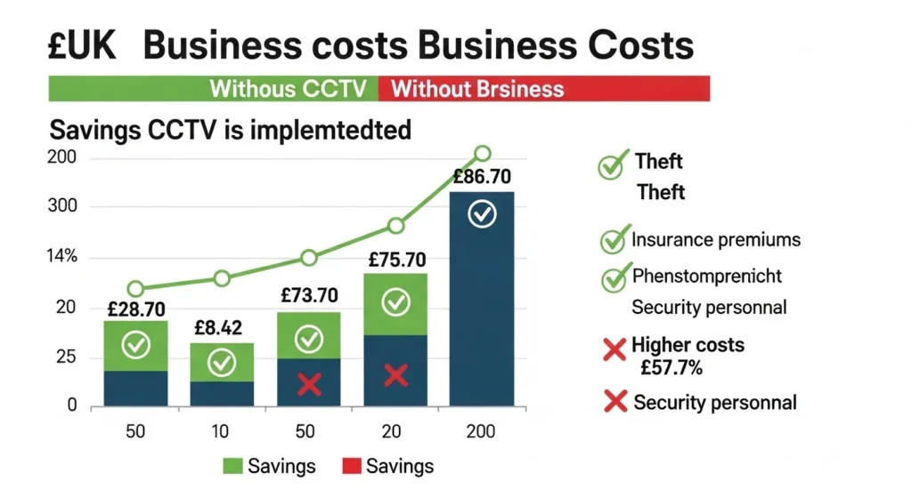 CCTV security system cost savings comparison UK business ROI analysis