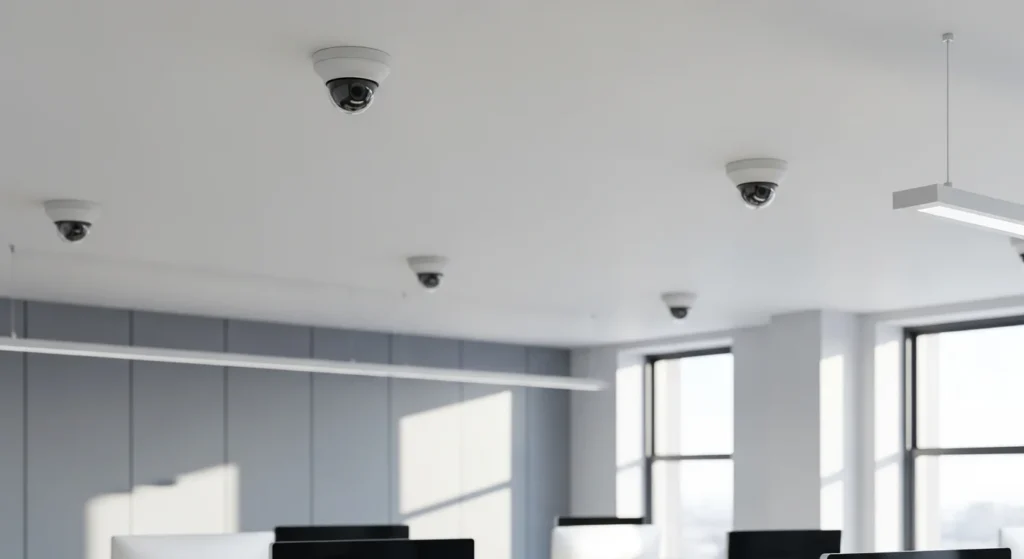 Commercial CCTV and IP camera installation in UK office environment