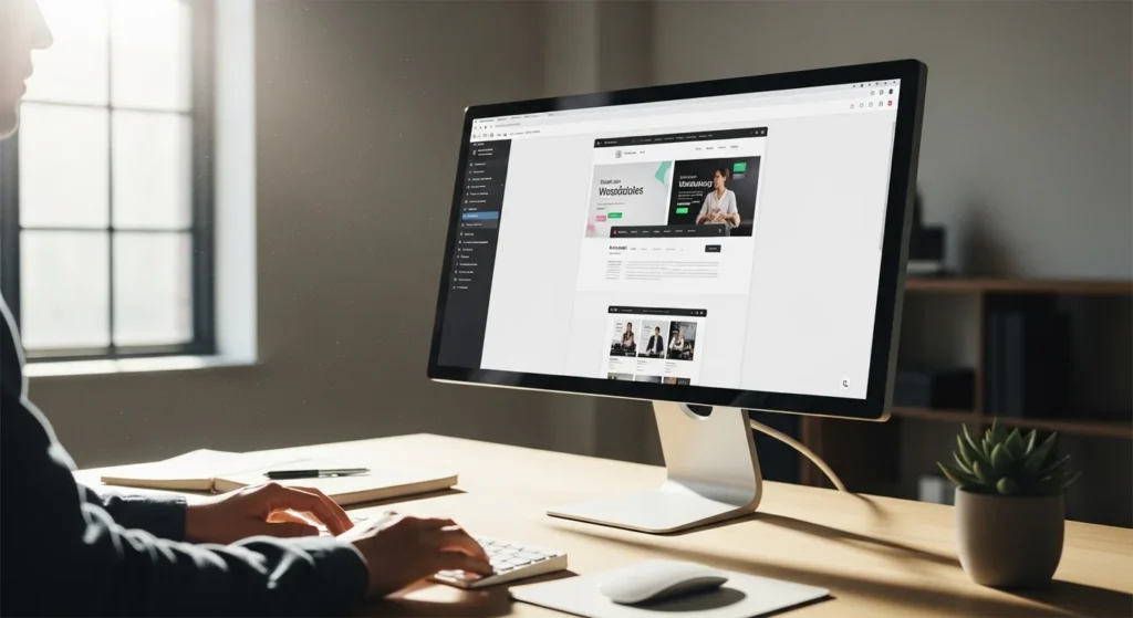 Professional web development services workspace
